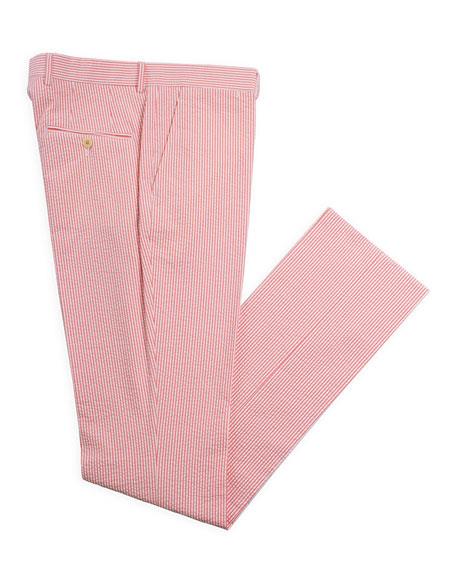  Men's Red Stylish Flat Front Formal Cotton Dressy Pant