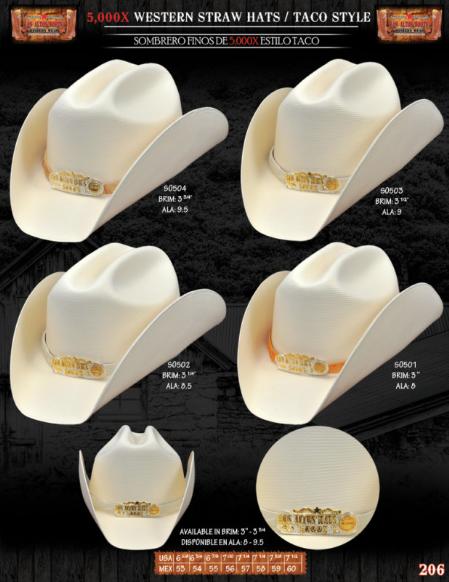 5,000x Taco Style Western Cowboy Straw Hat 