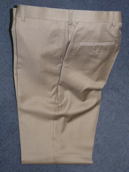 Taupe 100% Wool Fabric , Superior Fabric 140'S Solid ~ plain FRONT PANTS 