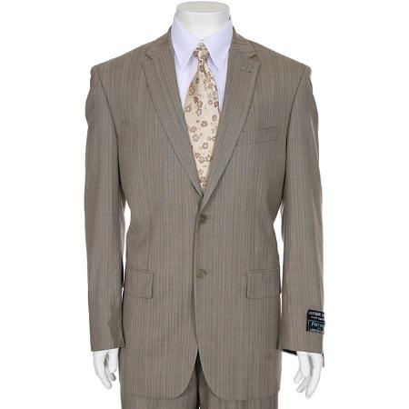 Light Taupe Stripe ~ Pinstripe 2-button Suit 