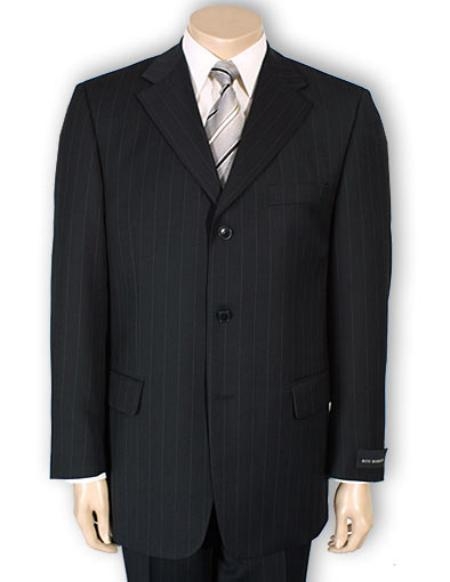 2or3or4 Button Style normal Liquid Jet Black Pinstripe Light Weight On Online Sale 