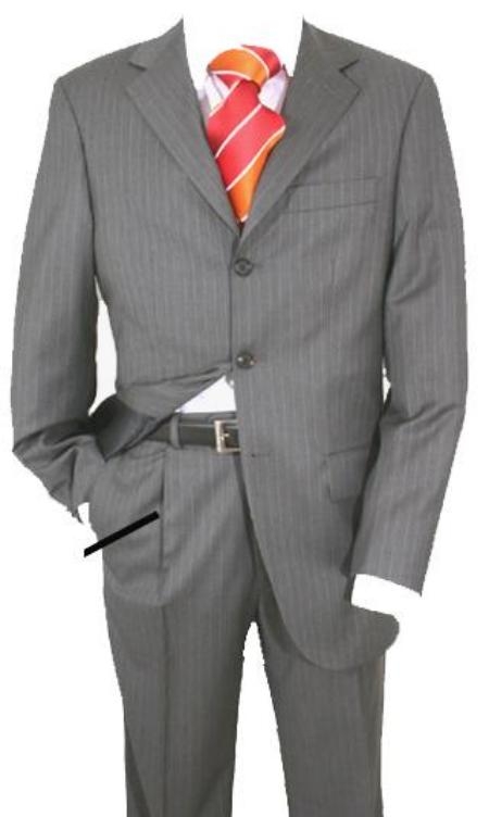 Dark Grey Masculine color Gray Pinstripe Superior Fabric 120's