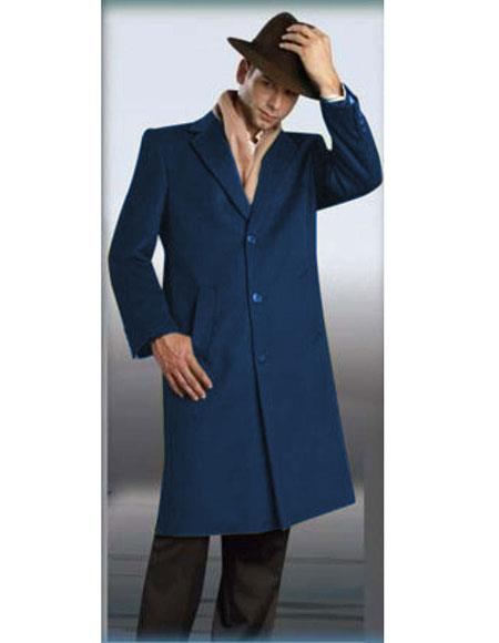  Authentic Navy Blue Alberto Nardoni Best men's Italian Suits Brands Full Length Coat Wool Topcoat