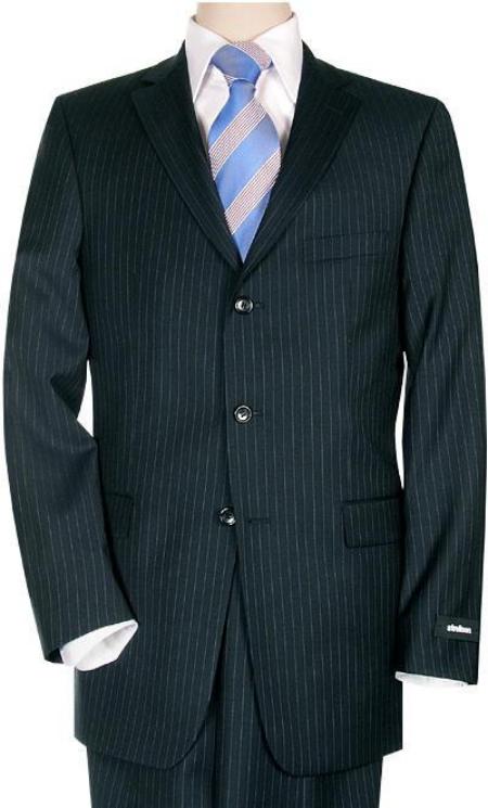 Comservative Navy Pinstripe Superior Fabric 140's Wool Fabric Virgin Wool Fabric Double Vent 
