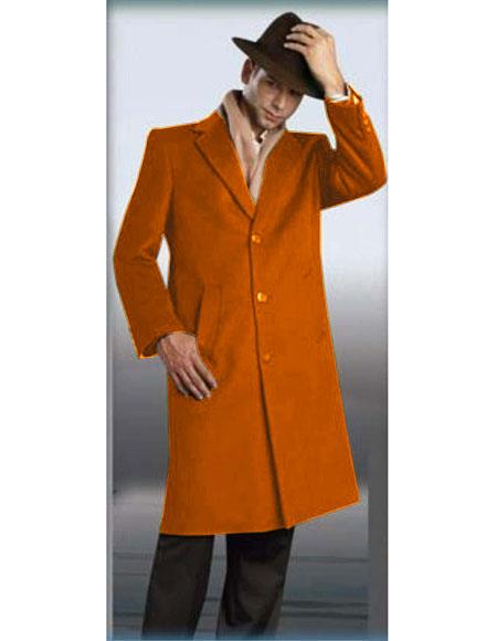  Rust Authentic Alberto Nardoni Best men's Italian Suits Brands Full Length Coat Topcoat