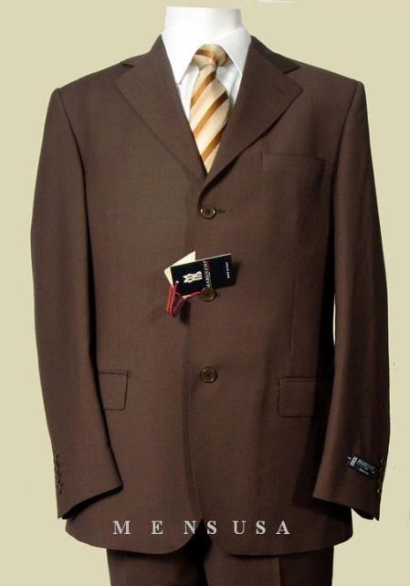 3 Buttons Style Dark brown color shade Superior Fabric 140's 3 Buttons Style + SHIRT, TIE & HANKI 