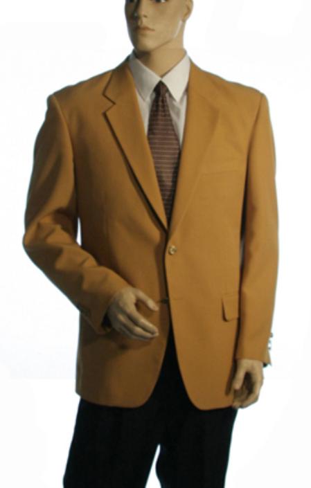 Single Breasted Available in 3 Button Style Jacket Solid Gold Blazer ~ Suit Jacket Online Sale 