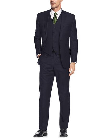  Alberto Nardoni Best men's Italian Suits Brands Suit Slim Skinny European fit Vested 3 Pieces Suit Notch Lapel Navy Side Vented