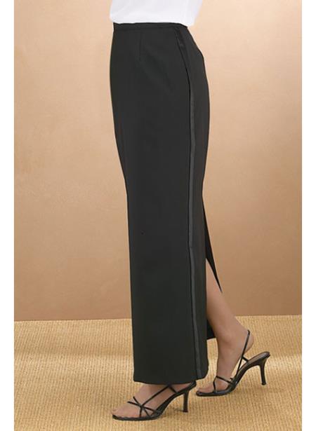  Women's Polyester Tuxedo Skirt Black