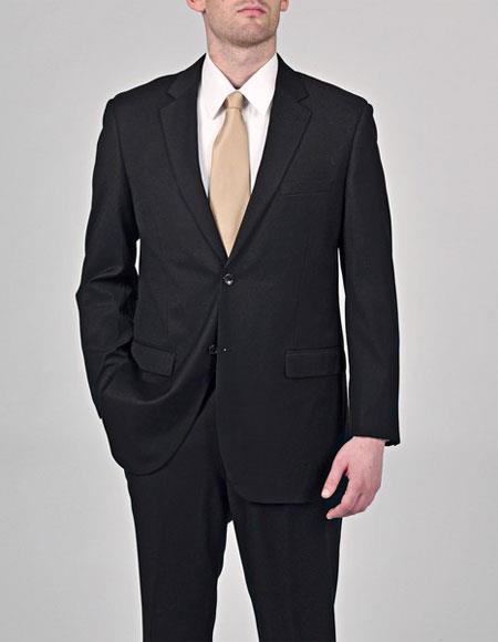  Caravelli Men's Black Classic Fit 2 Button Notch Collar Single Breasted Suit