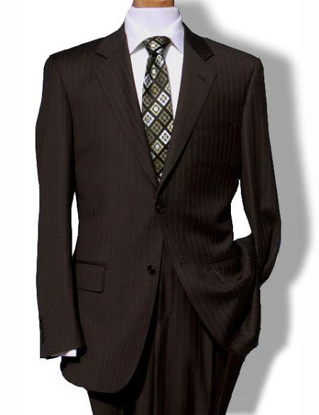 Two Button brown color shade Pinstripe Suit 