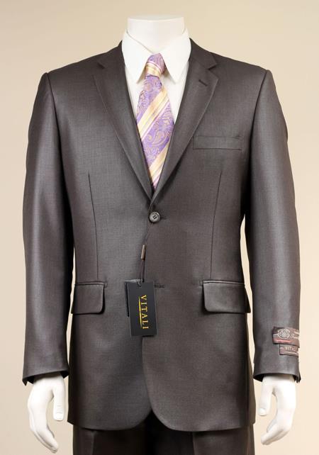 Mens Sharkskin Suits Two Button Suit New Edition Shiny Flashy Sharkskin Dark brown color shade 