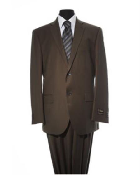  Men's 2 Button 2 Piece Brown Suit