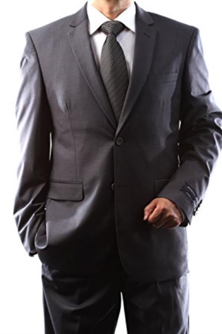  Braveman Men's Single Breasted  2 Button Charcoal Slim Fit Dress Suit 