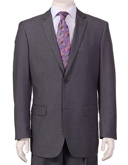 Men's Vitali Single Breasted Authentic 2 Button Charcoal Slim Fit Suit