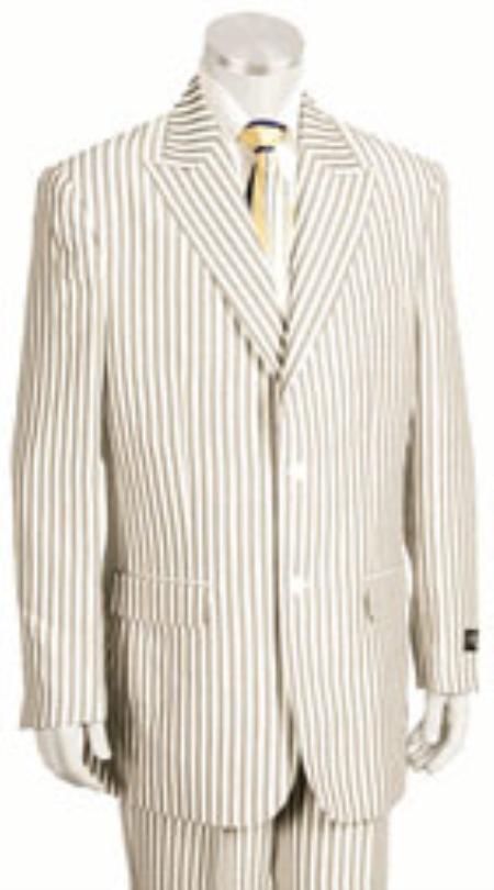 Sear Sucker Suit Seersucker Suit - Searsucker Suits 2 Button Style Jacket Flat Front Pants Slacks Pants Pronounce Pinstripe Summer Cheap priced men's Seersucker Suit Sale Fabric Suits for Online for 
