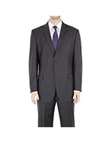  Braveman men's Solid Charcoal Gray 2 Button Notch Lapel Regular Fit Suit