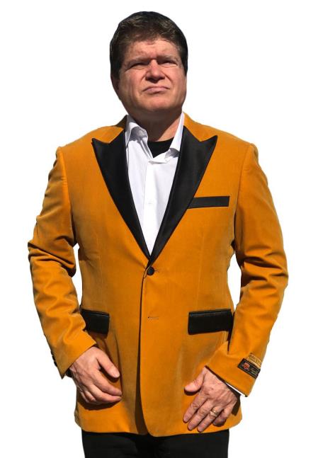  Men's Cheap Gold Velvet ~ Velour Clearance Big And Tall Blazer ~ Suit Jacket/ Sport Coat