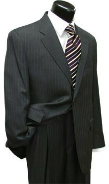  Pinstripe Two 2 Button Style Superior Fabric Fabric Suit 