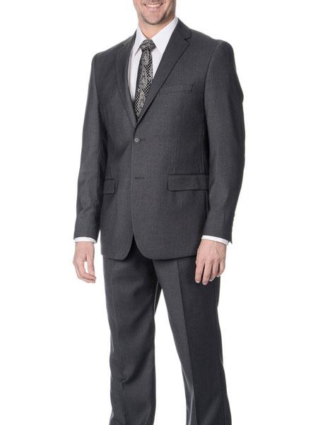  West End Men's Notch Lapel Young Look Single Breasted Slim Fit Grey 2 Button Suit Clearance Sale Online