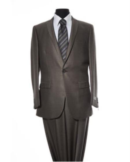 Men's 2 Button Grey 2 Piece Suit
