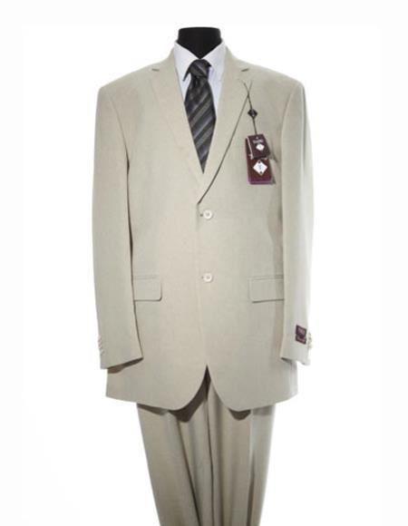  Men's 2 Button Solid Ivory Modern Fit suits Single Breasted Notch Lapel Suit