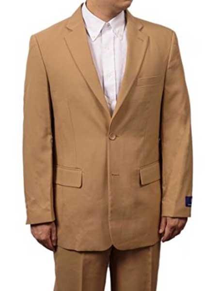  Men's Khaki Beige 2 Button Notch Lapel  bronz Single Breasted Dress Suit