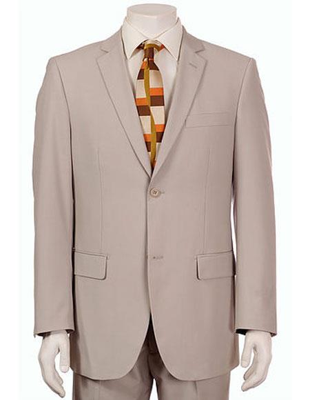  Men's Vitali Single Breasted Authentic 2 Button Khaki Slim Fit Suit