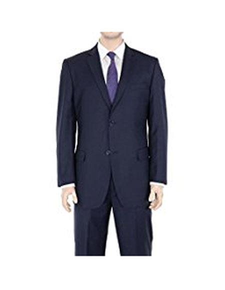  Braveman men's Solid Navy Blue Regular Fit 2 Button Suit