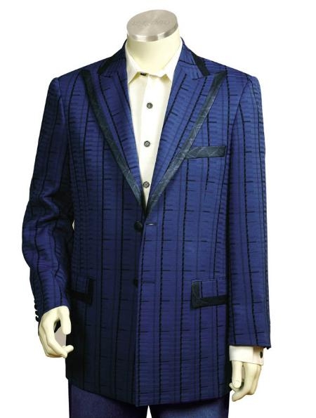 Two Button Suits for Online Navy Blue Shade 