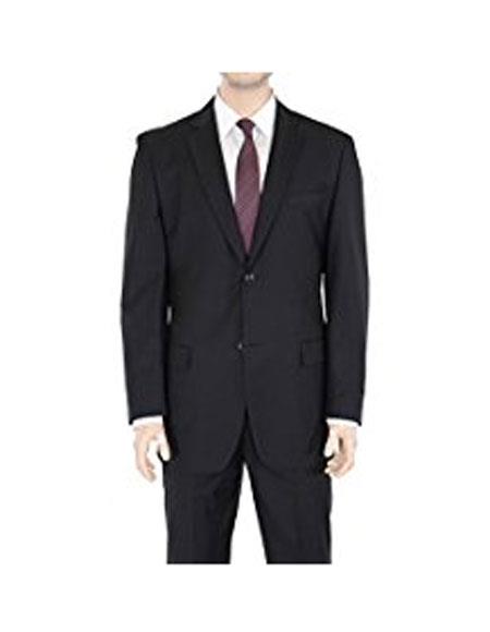  Braveman men's 2 Button Notch Lapel Solid Black Regular Fit Suit