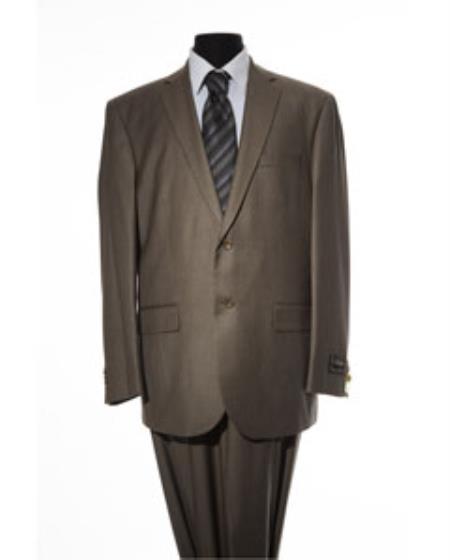  Men's 2 Button Olive 2 Piece Suit