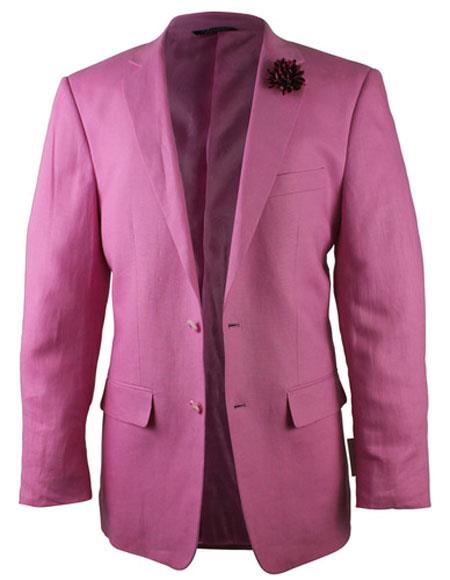 Alberto Nardoni Best men's Italian Suits Brands Fuchsia Pink Two Button Linen Fashionable Blazer for men