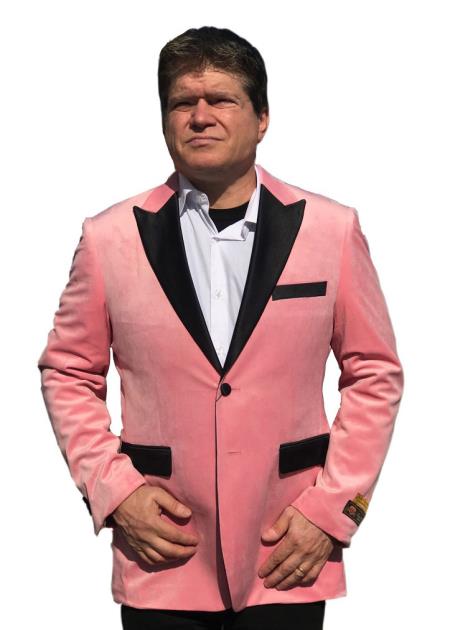  Men's Big And Tall Blazers Pink Cheap Velvet ~ Velour Clearance Blazer / Sport Coat