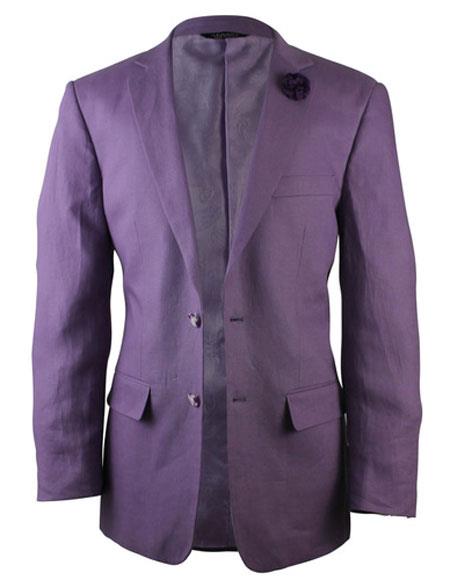  Pre Order Alberto Nardoni Suits Purple Two Button Linen Fashionable Blazer For Men
