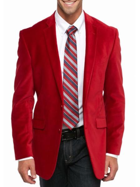  Cheap Big And Tall Blazers Clearance Velvet ~ Velour Blazer / Sport Coat Red