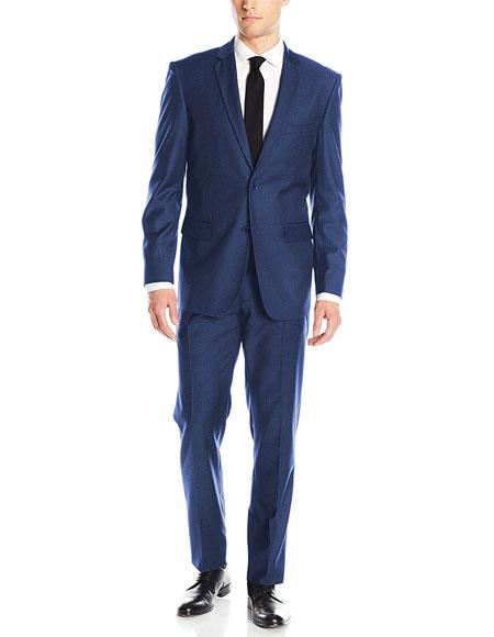  Men's 2 Button Royal Blue Suit For Men Perfect  Classic & Slim Fit Single Breasted Notch Lapel Blend Suits