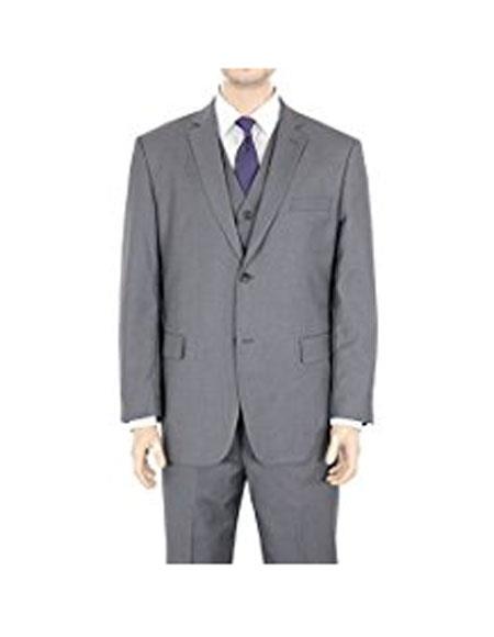  Braveman men's 2 Button Classic Fit Gray Solid Twill Suit