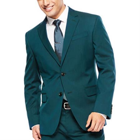  men's Teal Suit 2 Button Super Slim Fit Suit Jacket 