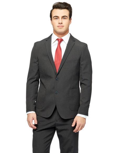  Men's West End 2 Buttons Single Breasted Young Look  Black Slim Fit Suit