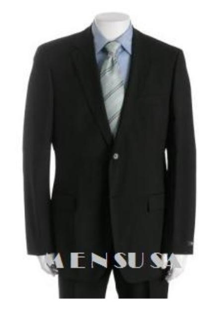 UMO Simple & Classy Solid Liquid Jet Black Superior Fabric 150's Wool Fabric 2 Button Style Back Side Vented 