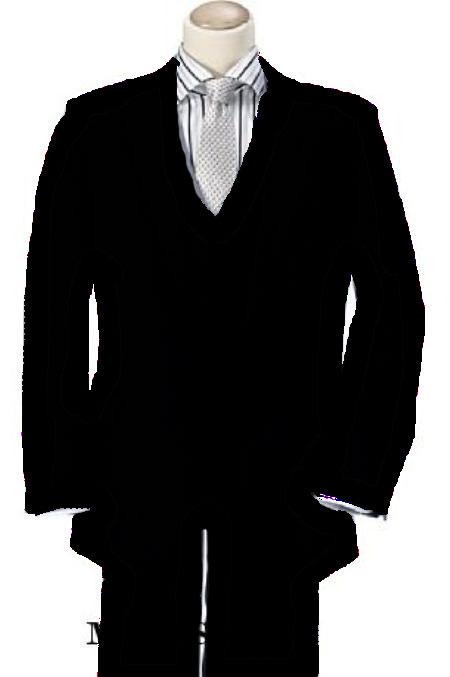 High Quality Liquid Jet Black 2 Button Style Vested 100% Wool Fabric poly~rayon Suits for Online Notch lapel Vented 