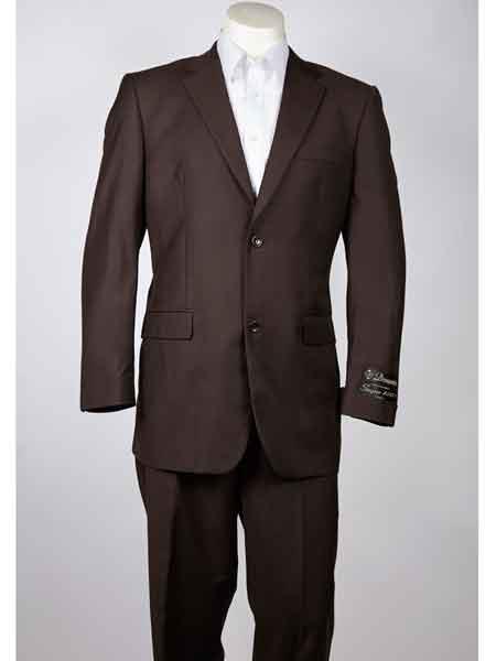  Men’s Summer 2 Button Style brown color shade Single Breasted Notch Lapel Suit