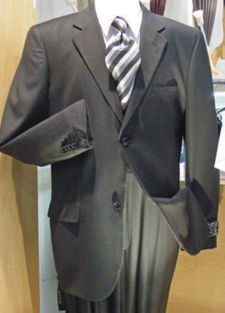 R&H 2 Button Style Dark Grey Masculine color Gray Side Vents With Flat Front Pants Superior Fabric 150 Wool Fabric Suit Separate 