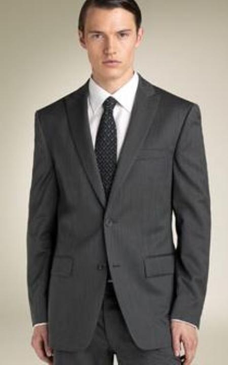 2 Button Style Peak Lapel Suit Dark Dark Grey Masculine color Gray tapered Slim narrow Style fitted cut 
