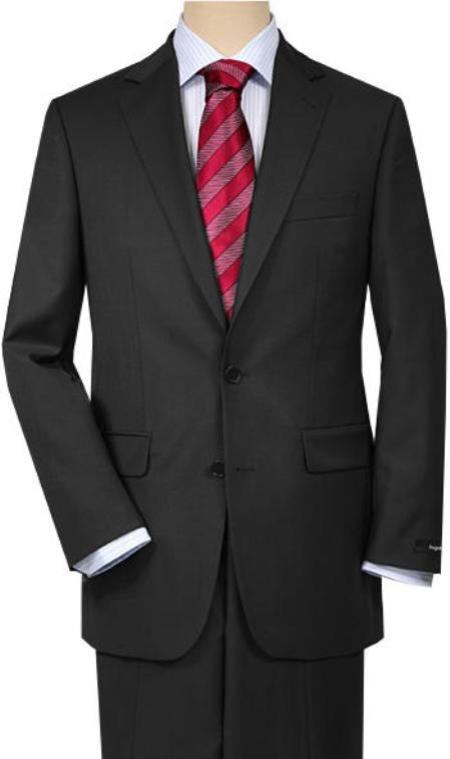  Men's 2 Buttons Solid Charcoal Gray Quality Portly Suits