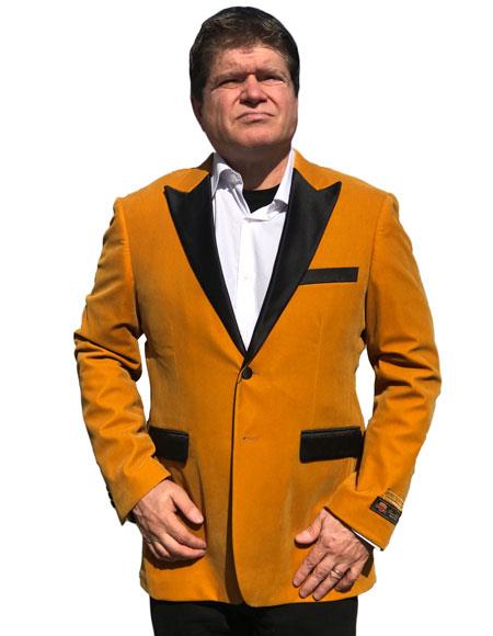  Alberto Nardoni Best men's Italian Suits Brands Gold ~ Tangerin Velvet Velour Blazer ~ Suit Jacket Sport Coat Jacket Available Big Sizes