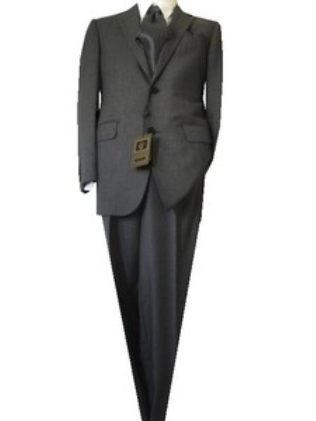 Fitted Discounted Online Sale Slim narrow Style Cut2 Button Style Gray Nailhead Suit 