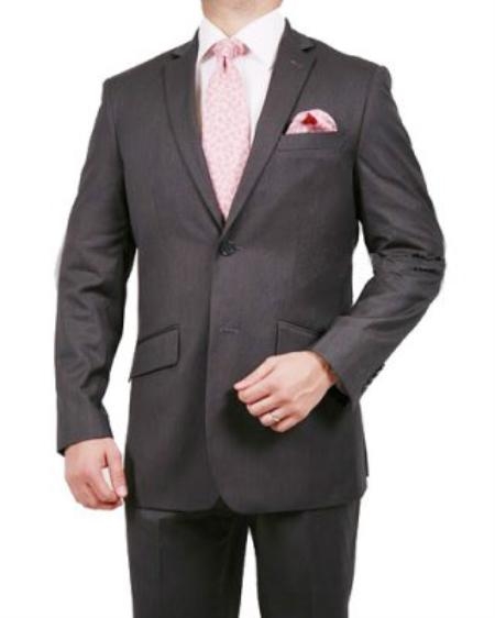 2 Button Style Stripe ~ Pinstripe Suit Grey Wool