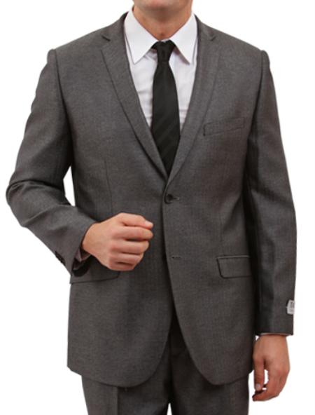 Piece Suit - Tweed Wedding Suit Solid Herringbone Tweed 2 Button Style Front Closure Suit 